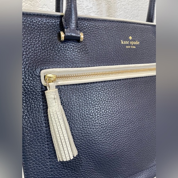 ♠️ Kate Spade NY ♠️ Large Navy Blue Leather Bag 👜 - Picture 2 of 12